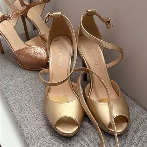 Le Chateau Strappy Gold Heels